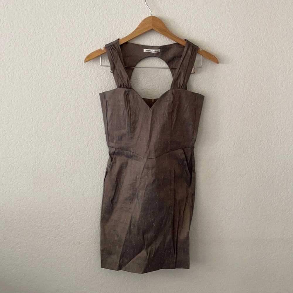 Size 0 Structured Brown Mini Dress